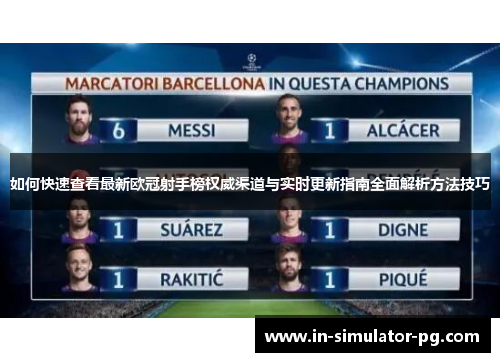 如何快速查看最新欧冠射手榜权威渠道与实时更新指南全面解析方法技巧