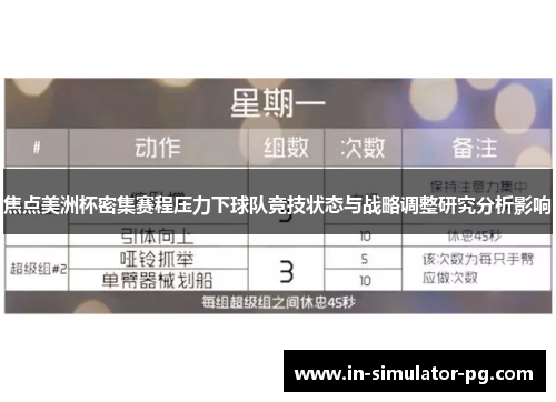 焦点美洲杯密集赛程压力下球队竞技状态与战略调整研究分析影响